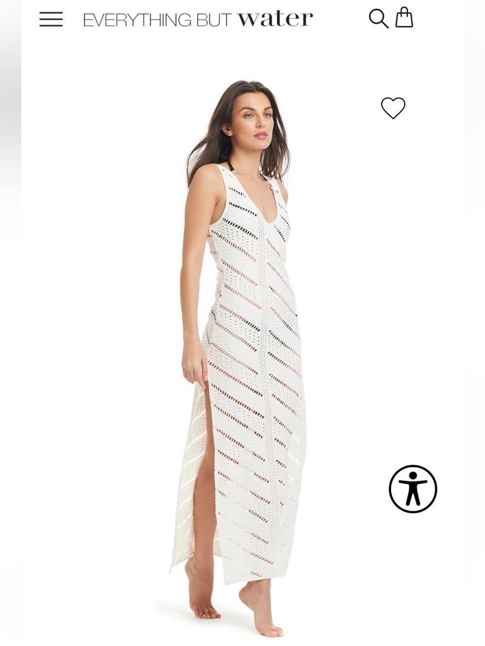 Red Carter Reversible Crochet Maxi Cover Up Stretchy White NWT XL Size 12-14